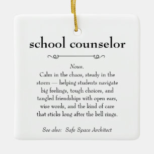 School Counselor Definition Appreciation Gift Ceramic Ornament