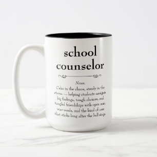 School Counselor Definition Appreciation Gift Two-Tone Coffee Mug