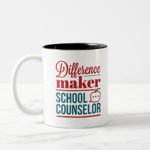 School Counselor Difference Maker Two-Tone Coffee Mug
