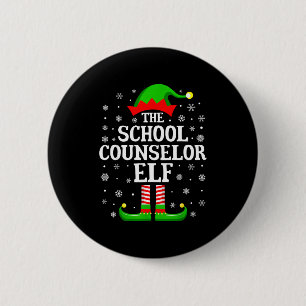 School Counselor Elf Funny Christmas Family Matchi 6 Cm Round Badge