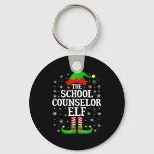 School Counselor Elf Funny Christmas Family Matchi Key Ring