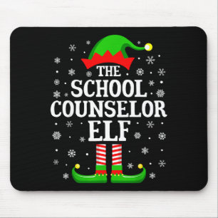 School Counselor Elf Funny Christmas Family Matchi Mouse Mat