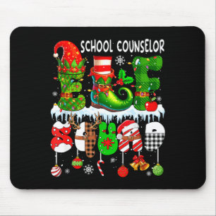 School Counselor Elf Squad Xmas Colorful Elf Hat S Mouse Mat