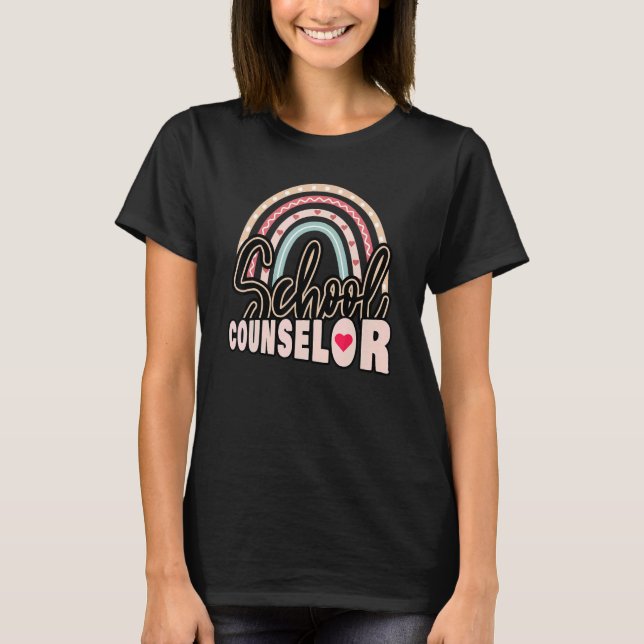 School Counselor Rainbow  Women T-Shirt (Front)