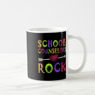 School Counselor Rock Heart Book School Counseling Coffee Mug