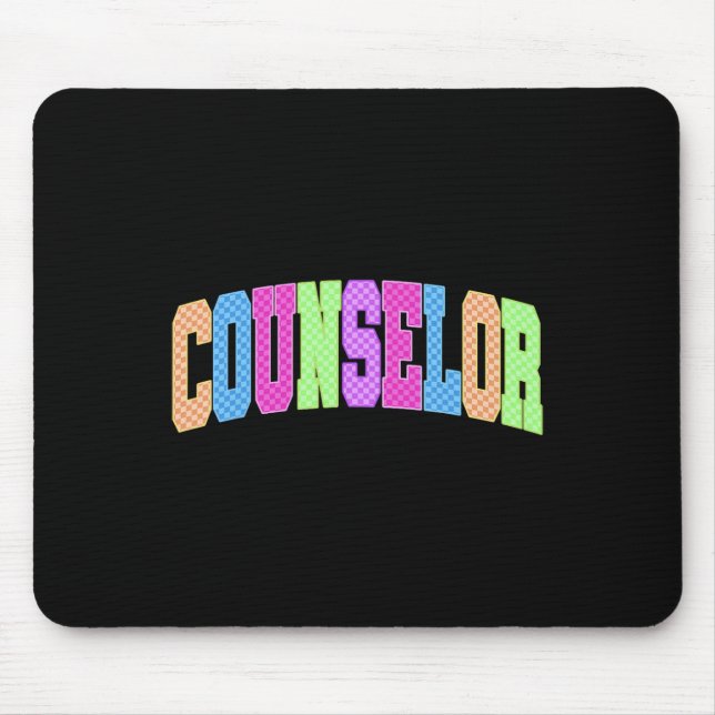 School Counselor Squad Teacher Retro Back To Schoo Mouse Mat (Front)
