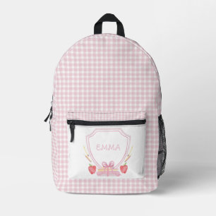 School Crest   Grade School Gingham Printed Backpack