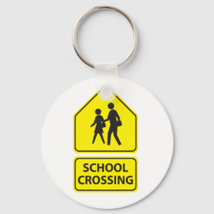 School Crossing Sign Keychain