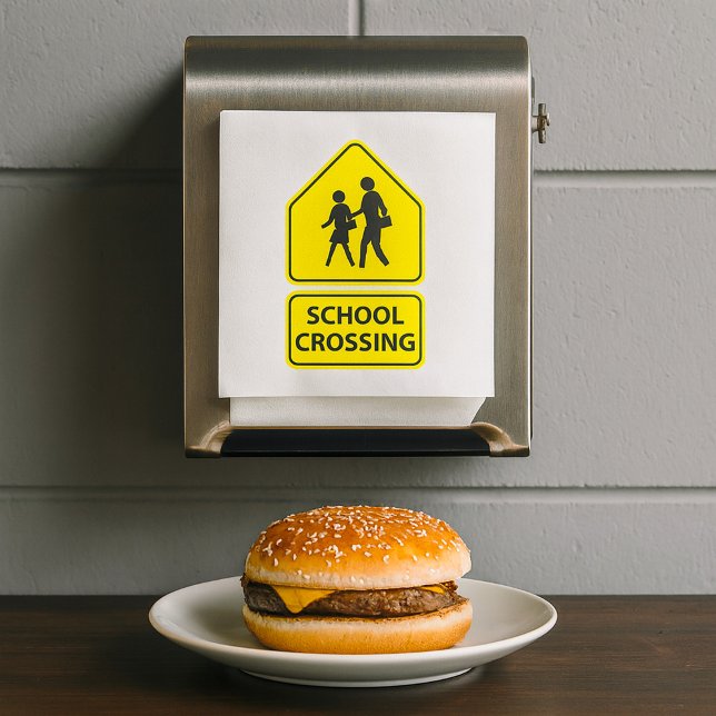 School Crossing Sign Paper Napkins (Creator Uploaded)