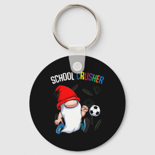 School Crusher Byck To School Cute Gnome Soccer St Key Ring