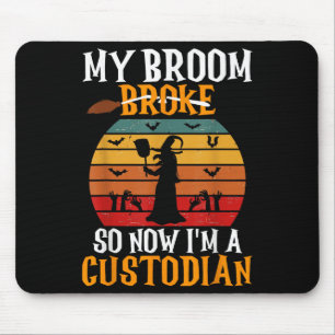School Custodian Janitor Retro Vintage Sunset Hall Mouse Mat