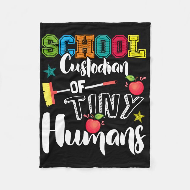 School Custodian Of Tiny Humans - Byck To School - Fleece Blanket (Front)