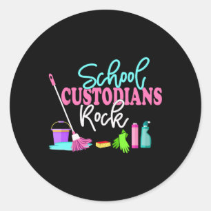 School Custodians Rock Back To School - Janitor Ap Classic Round Sticker