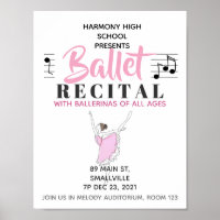 School Dance Ballet Recital Ballerina Pink  