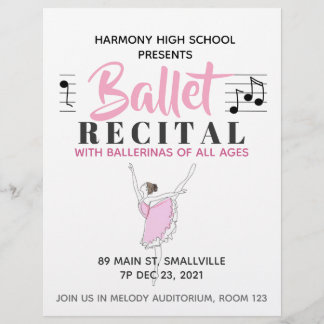 School Dance Ballet Recital Flyer and Program