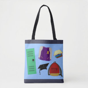School Days Fun Student Life Art Pattern Tote Bag