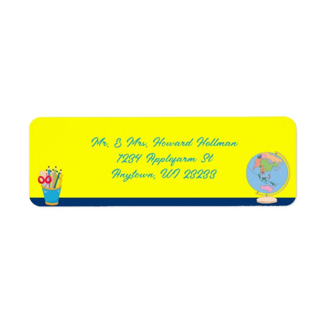 School Days Personalised Name Street City Address (Front)