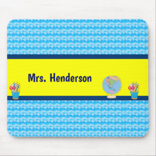 School Days with Teacher Student Name Mouse Mat