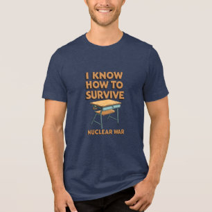 School Desk Fallout Shelter Tri-Blend Shirt