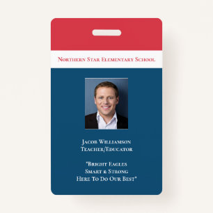 School Employee Educator Teacher ID Badge