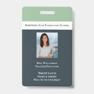 School Employee QR Code Staff Photo Id Teacher Badge