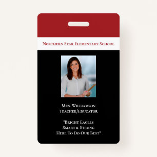 School Employee Staff Photo Id Teacher ID Badge
