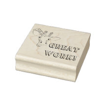 School Encouragement Giraffe Rubber Stamp