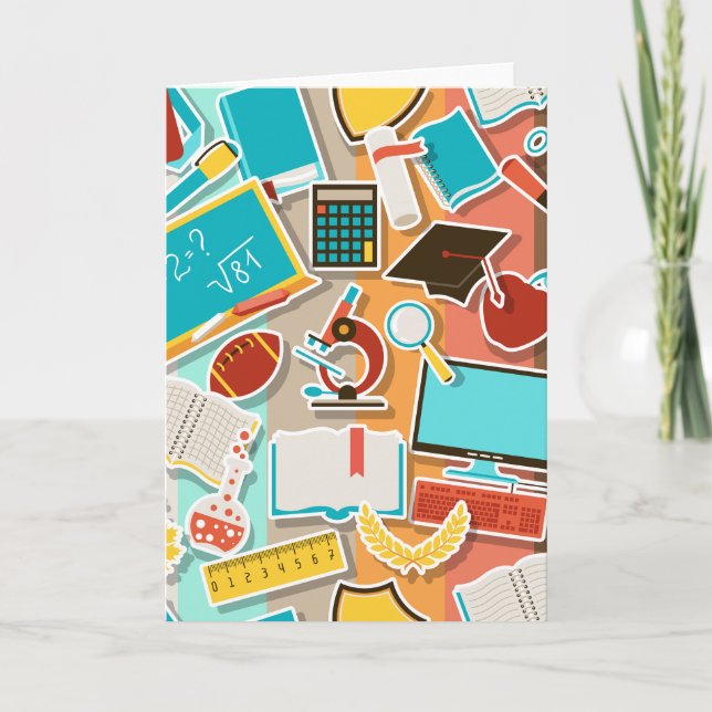 School Equipment Icons Card (Front)