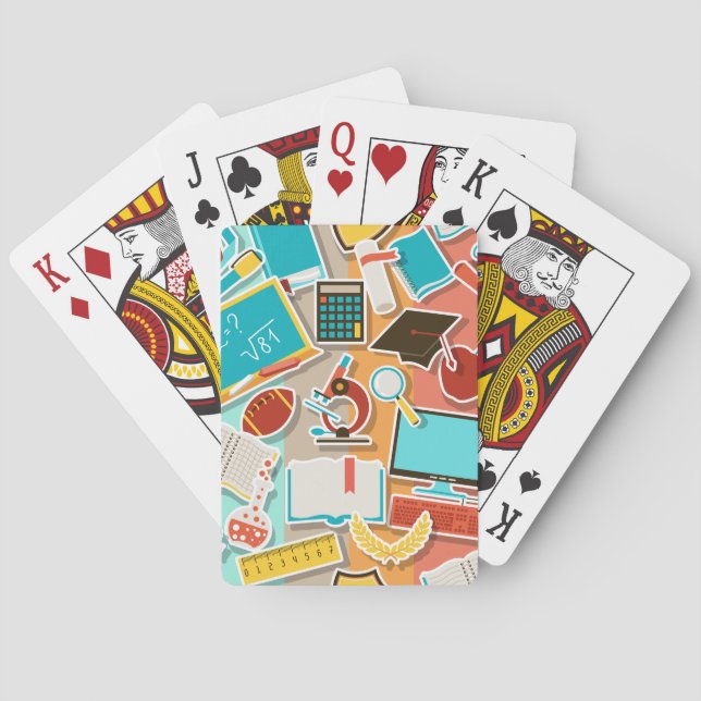 School Equipment Icons Playing Cards (Back)