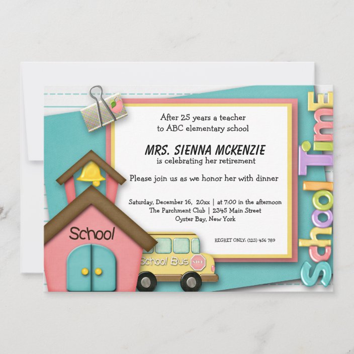 School Event Invitation Zazzle.co.uk