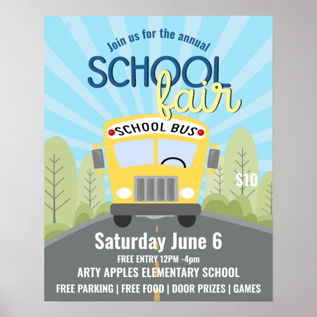 school fair PTO summer fair Flyer Template Poster (Front)