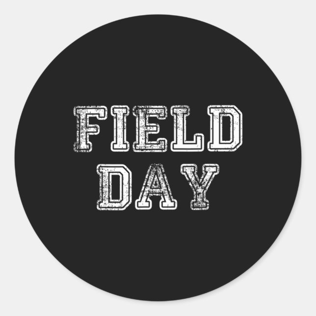 School Field Day Jersey 7 Classic Round Sticker (Front)