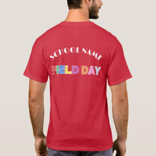 School field day Red colour Team Cheer stand Squad T-Shirt