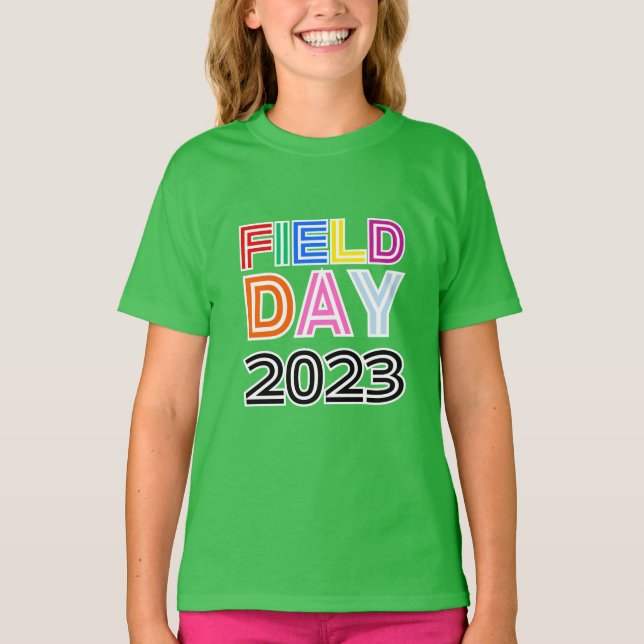 School field day student colour Team Cheer Squad T-Shirt (Front)