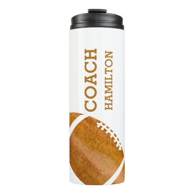 School Football Coach Personalised Trendy Vintage Thermal Tumbler (Front)
