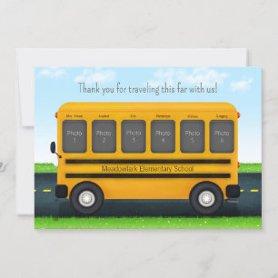 School Friends Personalised School Bus 6 Photos Thank You Card