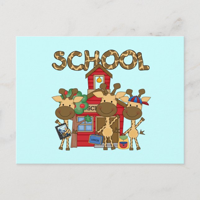 School - Giraffe Tshirts and Gifts Postcard (Front)