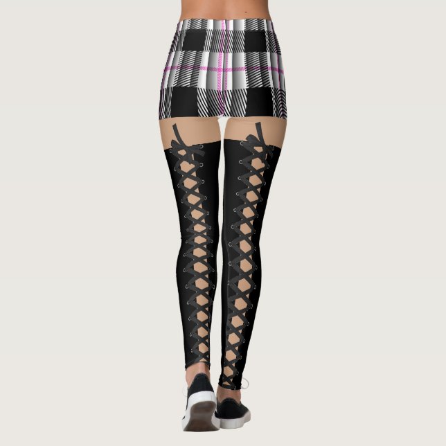 School Girl Costume (Lace Up) Leggings (Back)