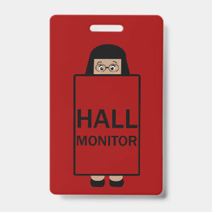 School Girl Hall Monitor ID Badge