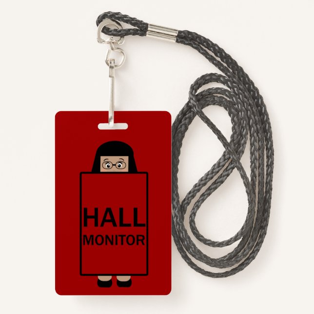 School Girl Hall Monitor ID Badge (Front with Lanyard)