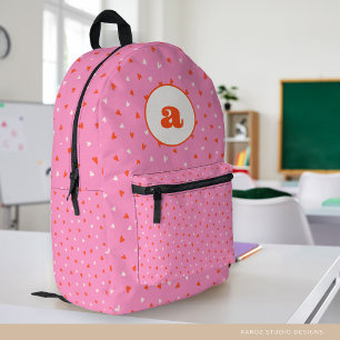 School Girl Pink Hearts Backpack