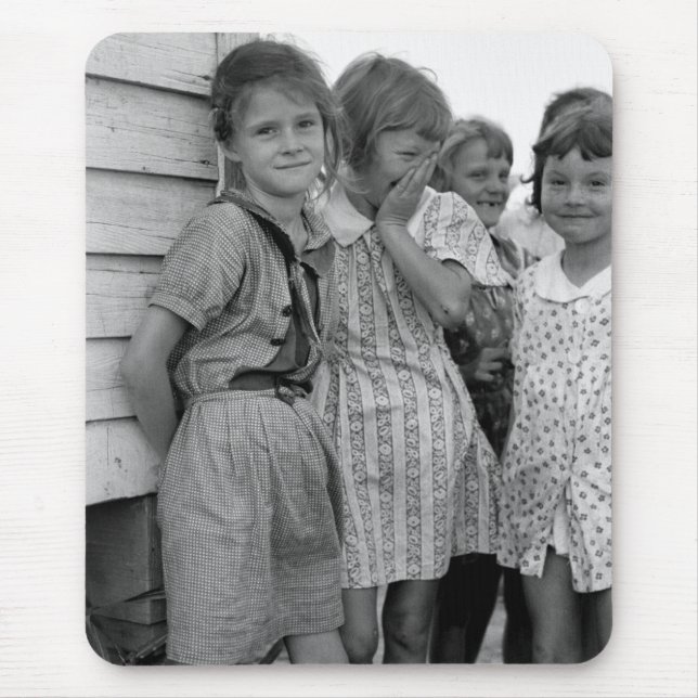 School Girls in Great Depression, 1930s Mouse Mat (Front)