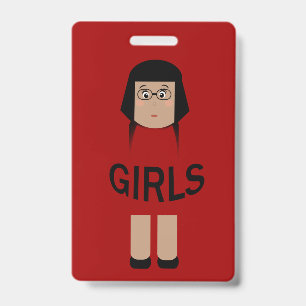 School Girls Room Hall Pass ID Badge