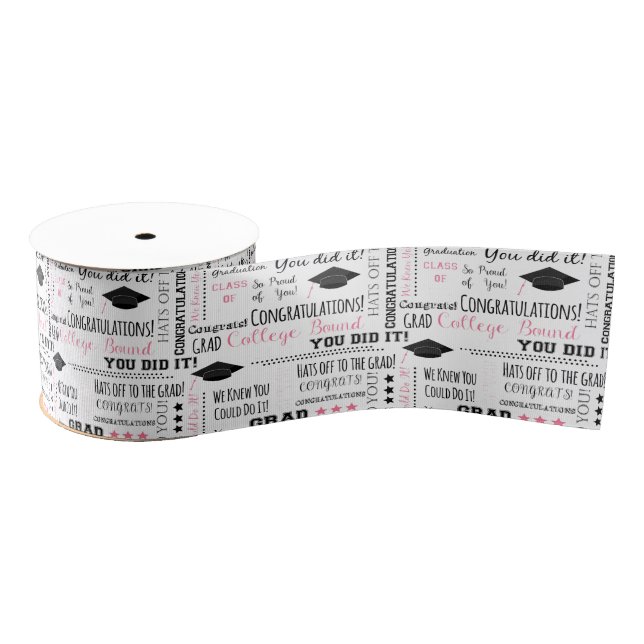 School Graduation Congratulations Grosgrain Ribbon (Spool)