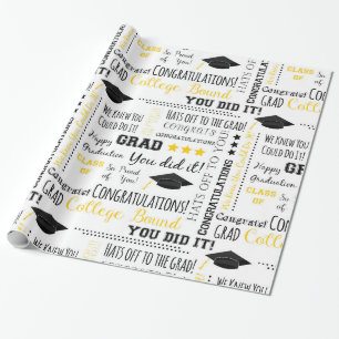 School Graduation Congratulations Wrapping Paper