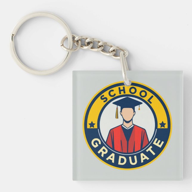 School Graduation Emblem Key Ring (Front)