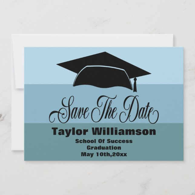 School Graduation Save The Date School Cap Modern (Front)