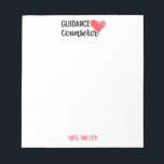 School Guidance Counsellor Personalised Red Heart Notepad<br><div class="desc">School Guidance Counsellor Personalised Red Heart Note Pad of Paper. A watercolor red heart with the words guidance counsellor at the top of this note pad. Personalise with your favourite guidance counsellor's name at the bottom in red font. Stylish,  modern gifts for school counsellors.</div>