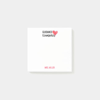 School Guidance Counsellor Personalised Red Heart Post-it Notes