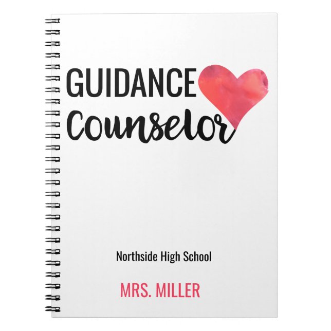 School Guidance Counsellor Personalised Watercolor Notebook (Front)